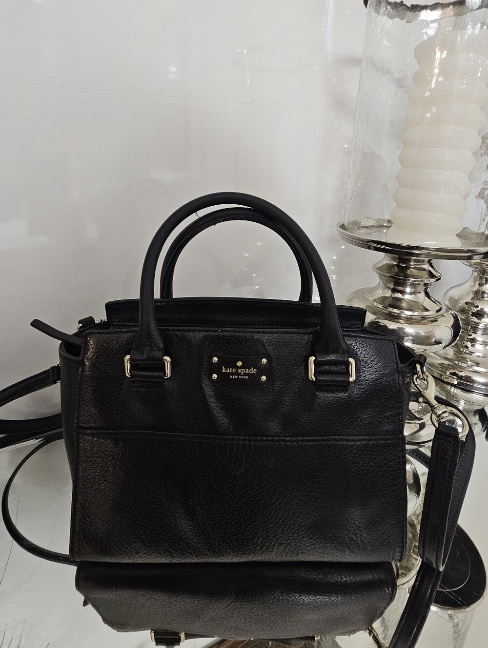 Kate Spade  Lana Grove St Black Leather Satchel Bag
